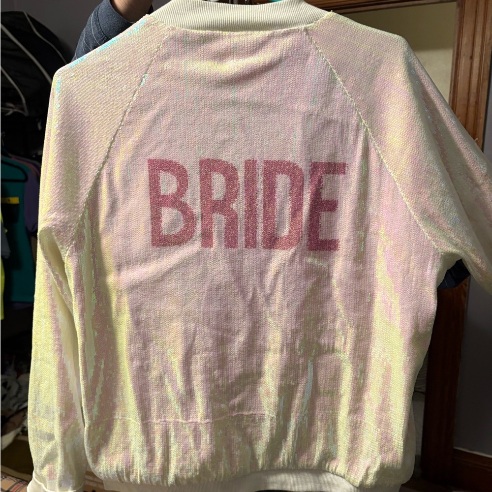 Hayley Paige sequin bride bomber